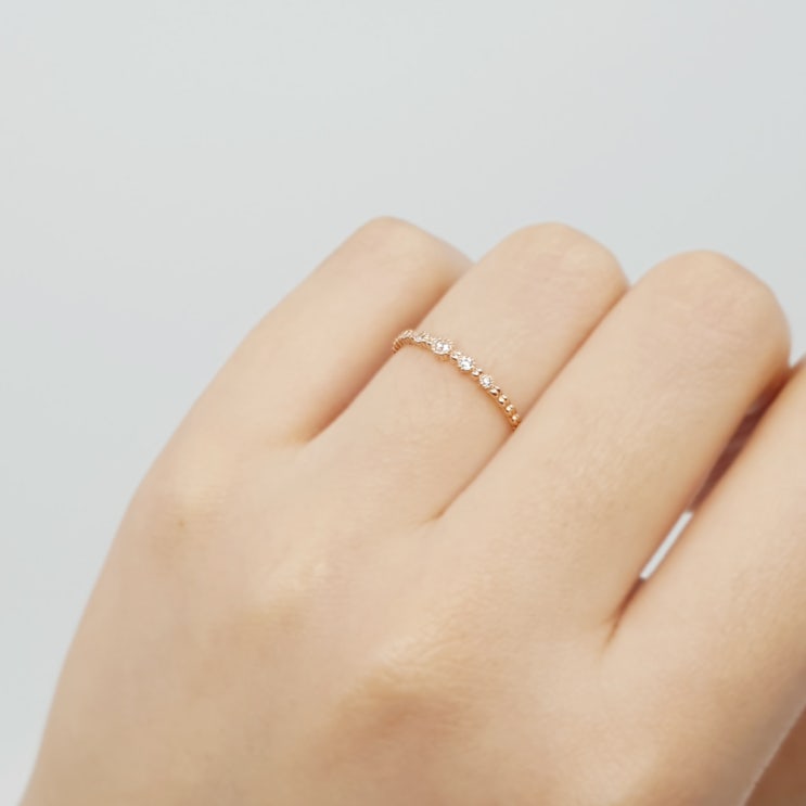  심플 미니 꽃망울 실반지 14K, 18K -더벨루