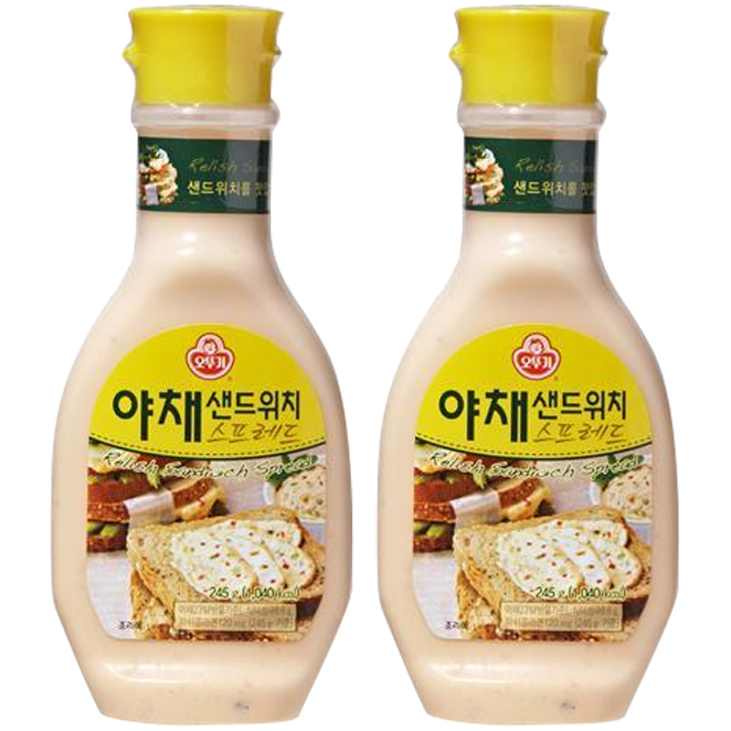가성비 좋은 오뚜기 야채 샌드위치 스프레드, 245g, 2개(로켓배송) 알아요? 가성비 좋은 오뚜기 야채 샌드위치 스프레드, 245g, 2개(로켓배송) 알아요?