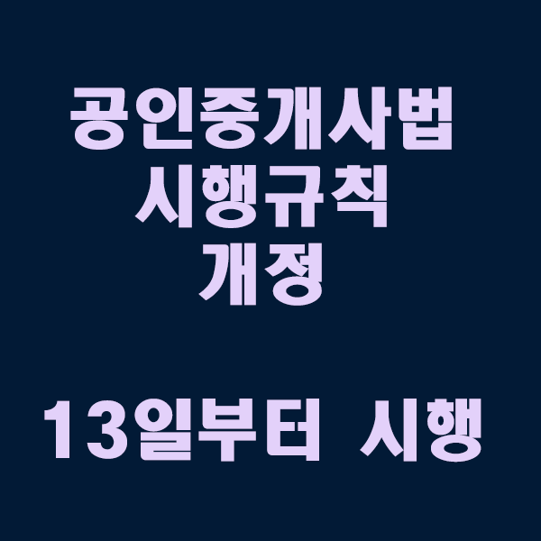  공인중개사법 시행규칙 개정…내달 13일부터 시행