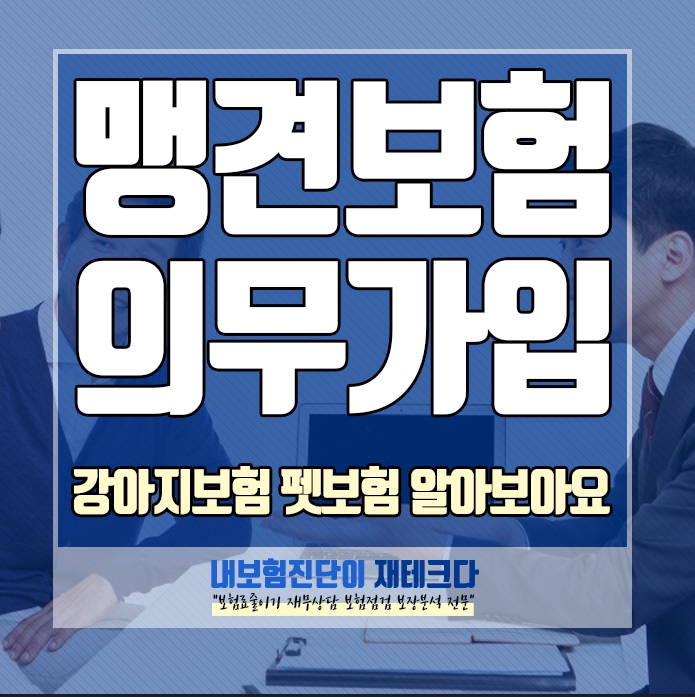 맹견보험 의무화 강아지보험 제도 안내 펫보험 가입