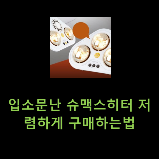 입소문난 슈맥스히터 저렴하게 구매하는법