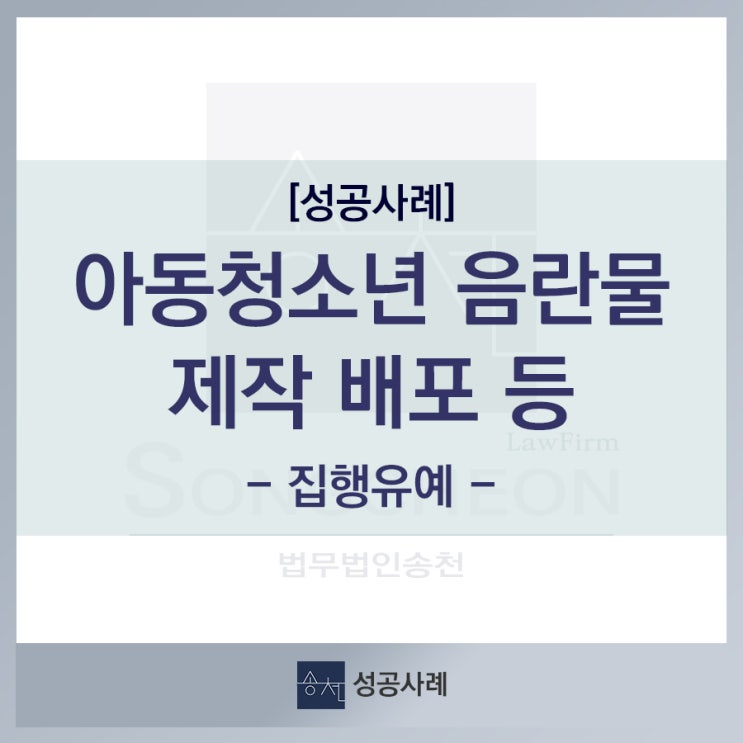  [성공사례] 아동청소년 음란물 제작배포 등_아청법 위반
