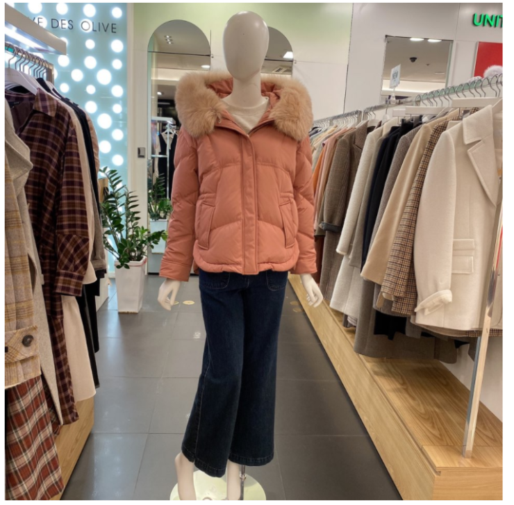  올리브데올리브 스트링 포인트 리얼 폭스퍼 구스다운
