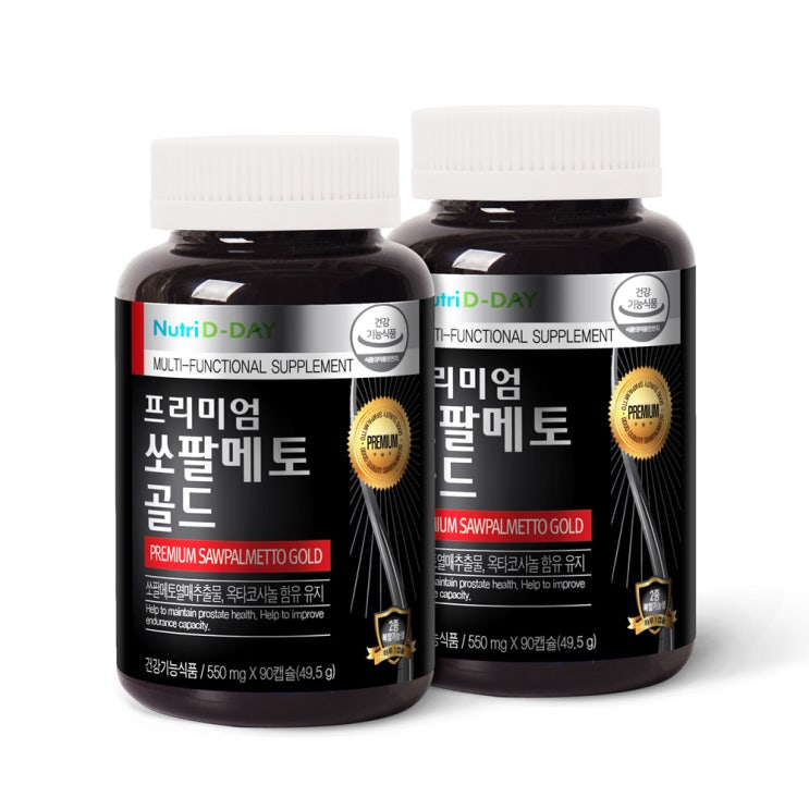 인지도 있는 뉴트리디데이 프리미엄 쏘팔메토 골드 550mg 3개월분, 90정, 2개 추천해요