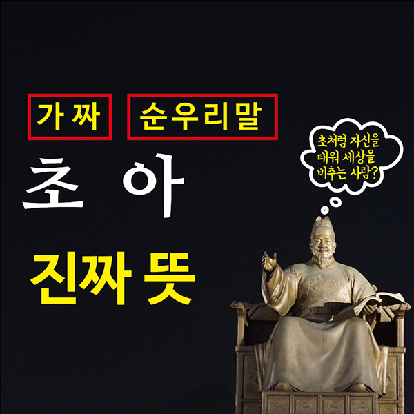 가짜 순우리말 초아의 진짜 뜻 (자신을 태워 세상을 비추는 사람??)