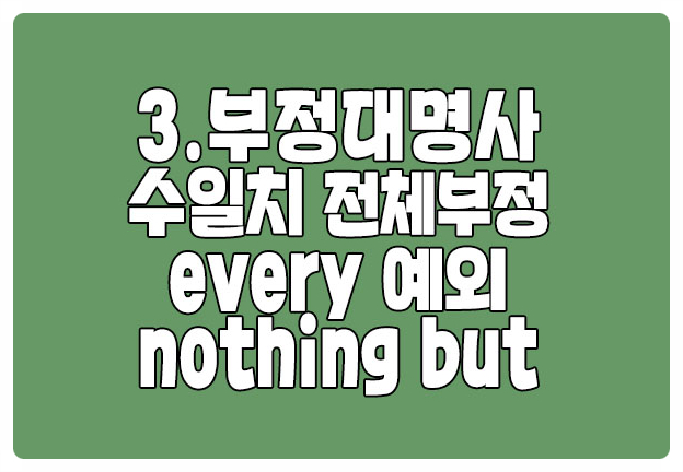 부정대명사 수일치 every 예외 nothing but 부정대명사 수일치 every 예외 nothing but