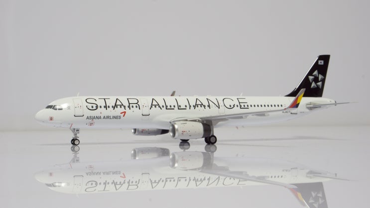 1:200 Jfox 아시아나 항공 스타얼라이언스 특도 A321-200 HL8071 다이캐스트 모형