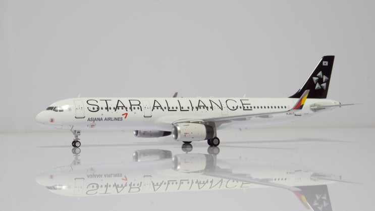  1:200 Jfox 아시아나 항공 스타얼라이언스 특도 A321-200 HL8071 다이캐스트 모형