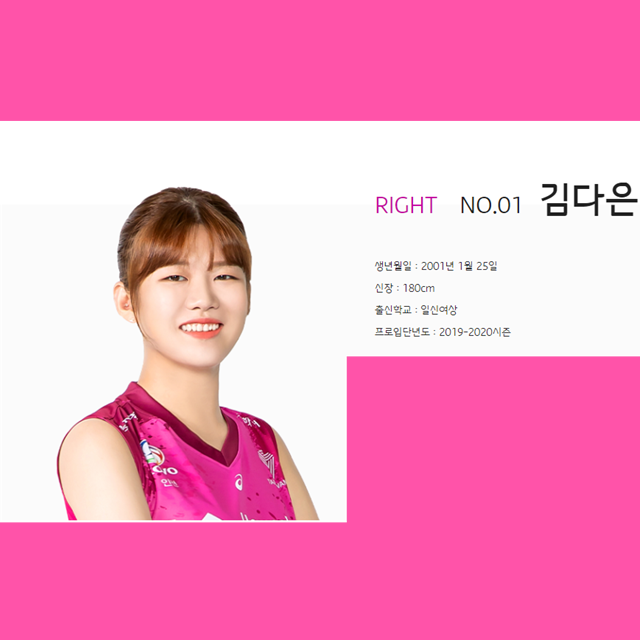  흥국생명 배구선수 김다은