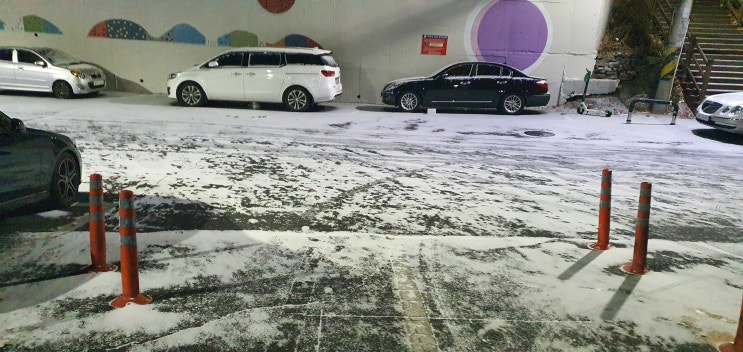  아침 출근길 울산 첫눈을 만나다.