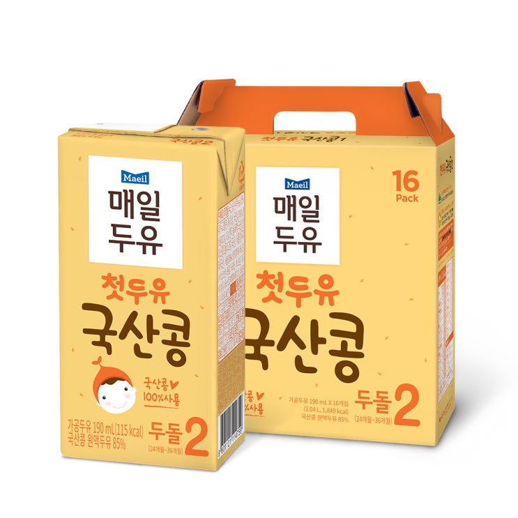 요즘 인기있는 매일두유 첫두유 190ml 2단계, 국산콩, 16개입(로켓배송) 알아요?