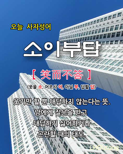  [378] 오늘 사자성어 소이부답(笑而不答)의 뜻은?