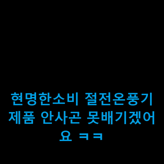 현명한소비 절전온풍기 제품 안사곤 못배기겠어요 ㅋㅋ