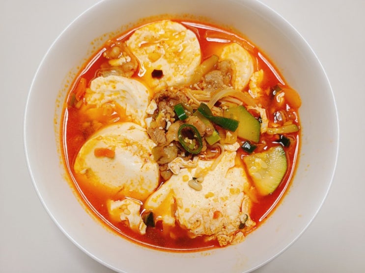  순두부 열라면의 맛있는 비법은 파기름!
