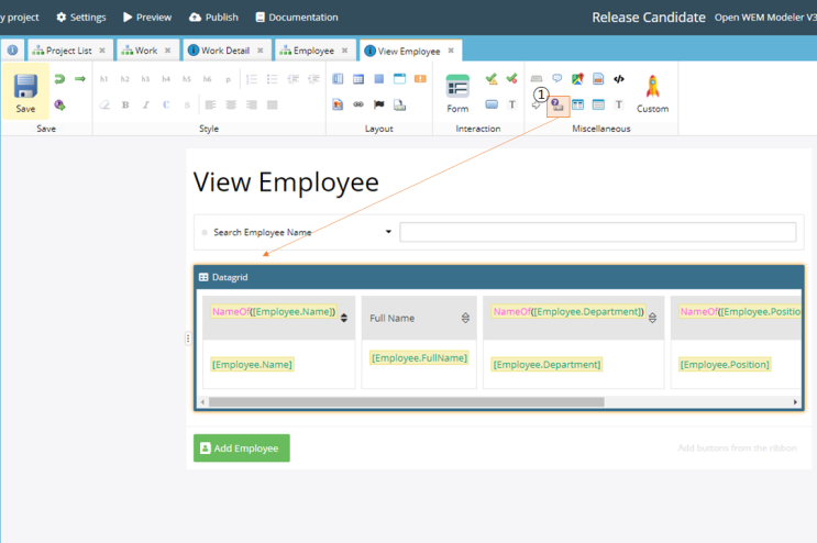  WEM Modeler : Lists using Expressions