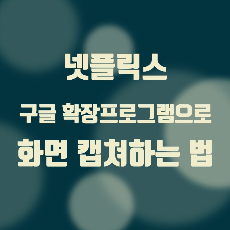 넷플릭스 스크린샷하면 검은화면? 구글 확장프로그램으로 캡쳐하는 법 : 네이버 블로그