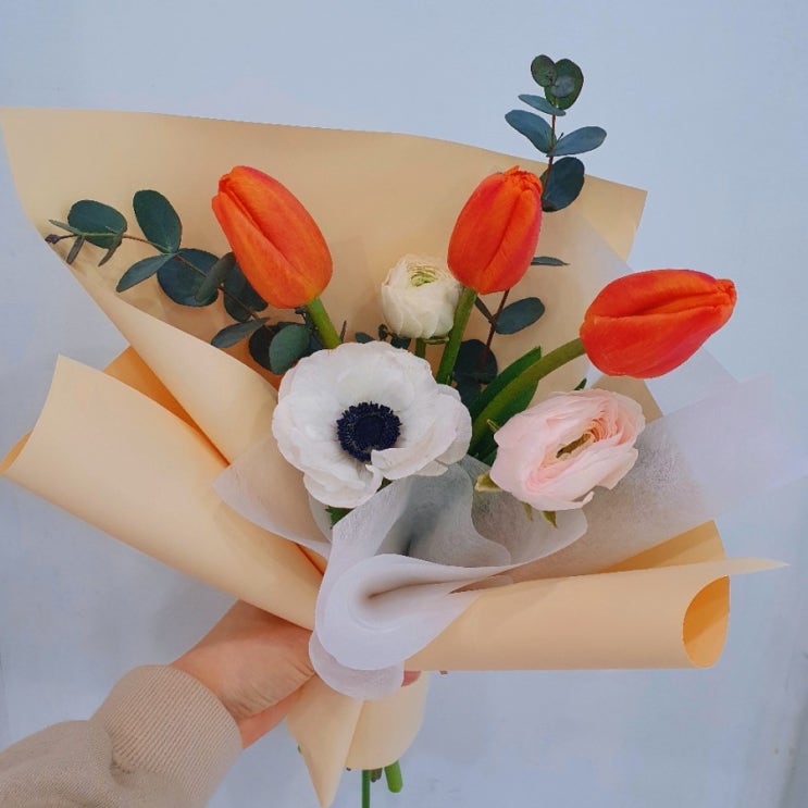  꽃말예쁜꽃 망고튤립꽃다발