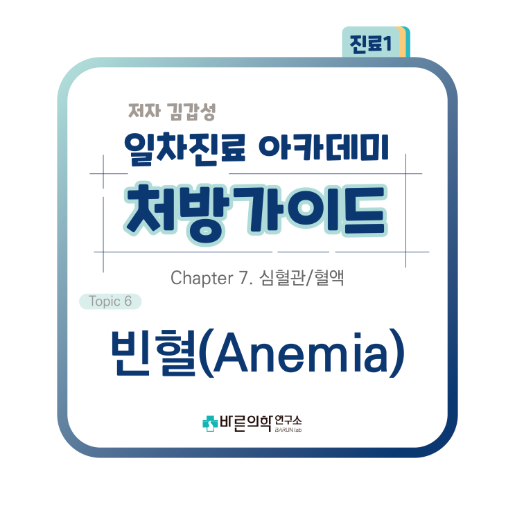  [1차진료 아카데미 처방가이드] 심혈관/혈액:빈혈(Anemia)/필요검사/빈혈치료제보험기준/철결핍빈혈/철분제제/만성질환에의한빈혈/처방예시
