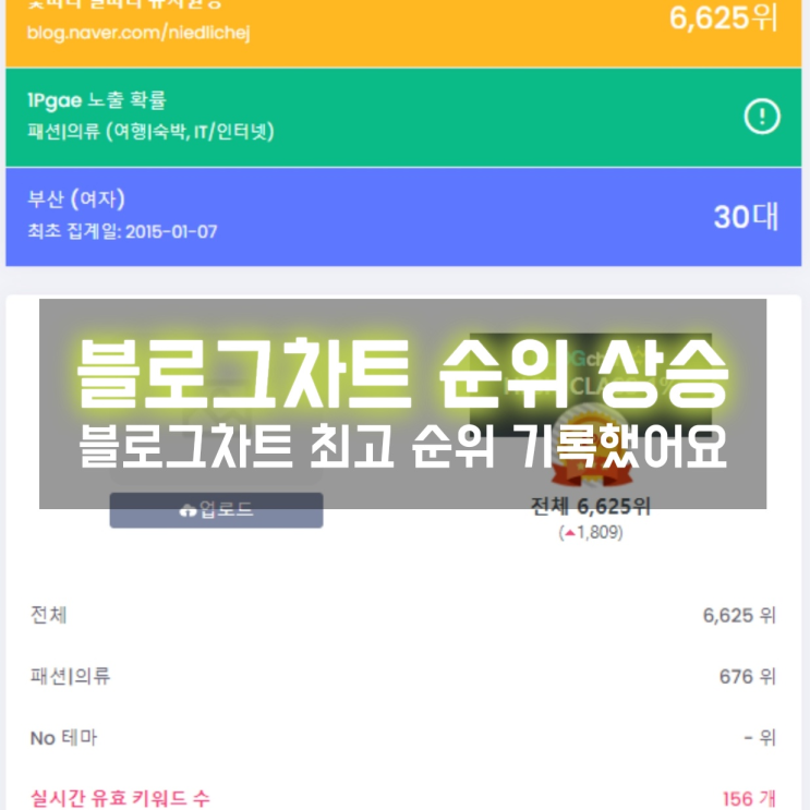  1일 1포로 블로그차트 최고 순위 달성, 블로그박스권 탈출 도전!