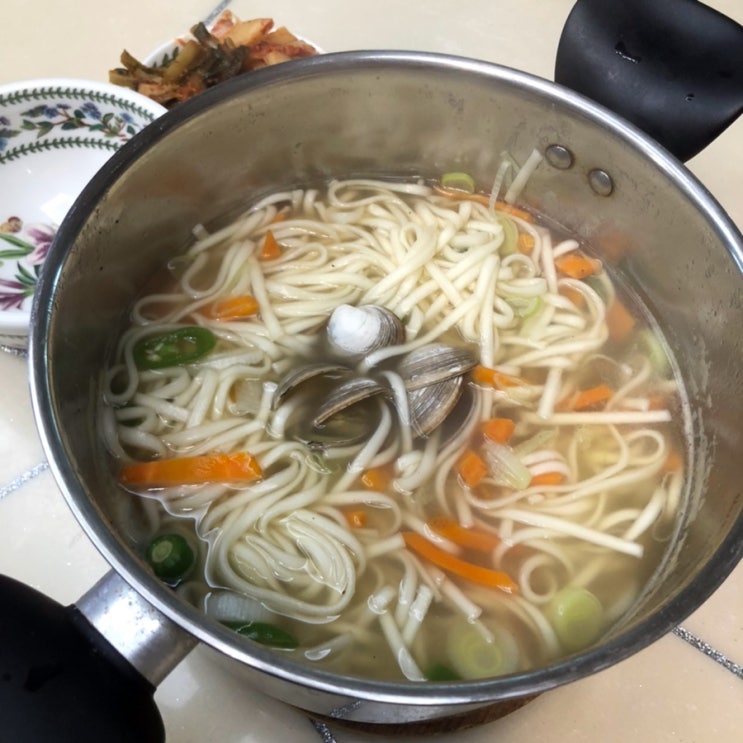  동죽조개칼국수 혼디장터 물총조개로 만들기
