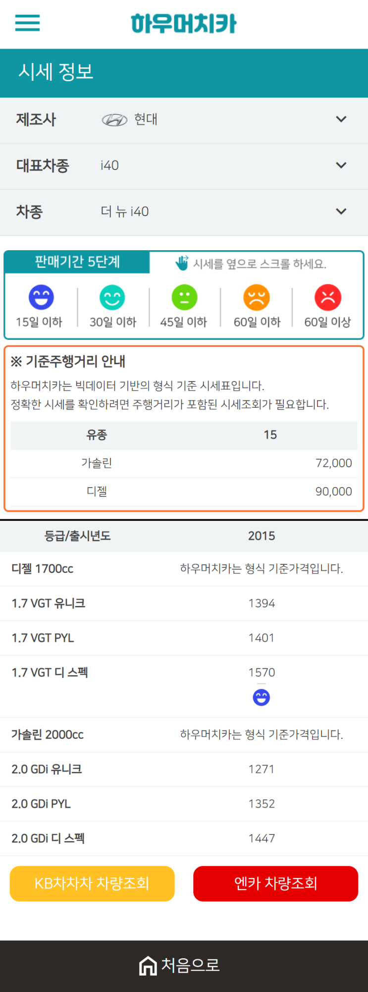 하우머치카 2021년 1월 더 뉴 i40 중고차가격.시세표 하우머치카 2021년 1월 더 뉴 i40 중고차가격.시세표