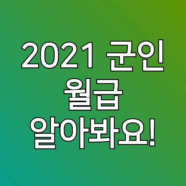  2021 군인 월급 봉급표 직업군인 부사관 장교 다 알아볼께요.