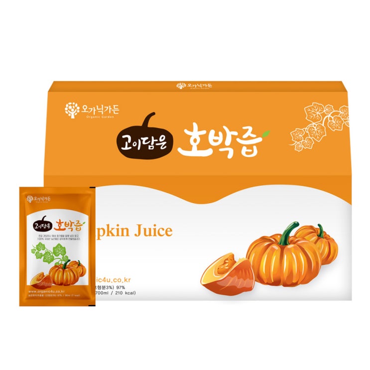 가성비갑 오가닉가든 고이담은 호박즙, 90ml, 30개입 ···