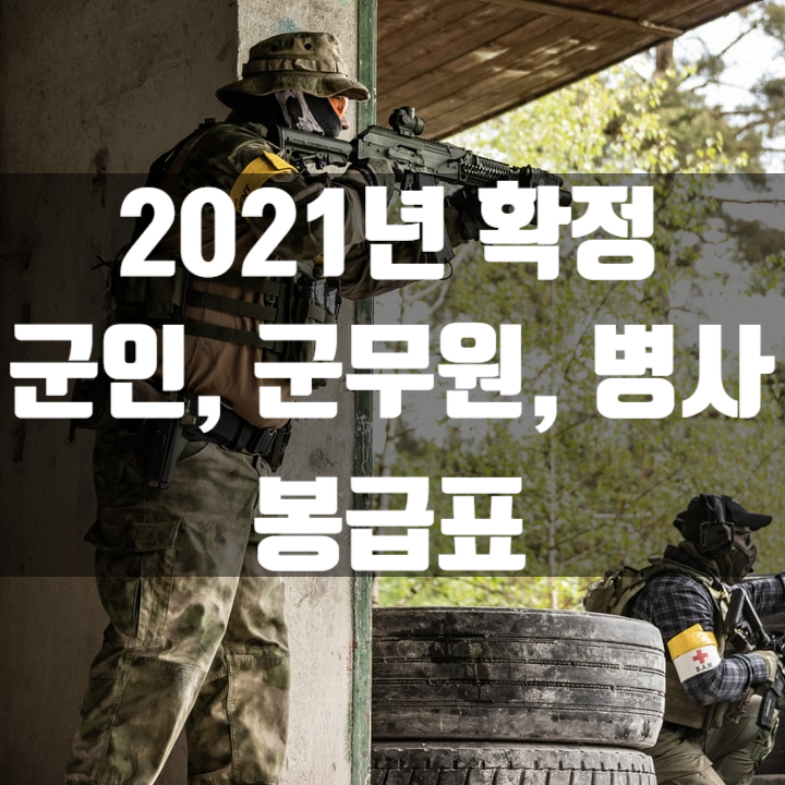  2021년 확정 군인 봉급표(병사 월급, 군무원 월급, 국군장병 사기진작 7종 패키지 포함)