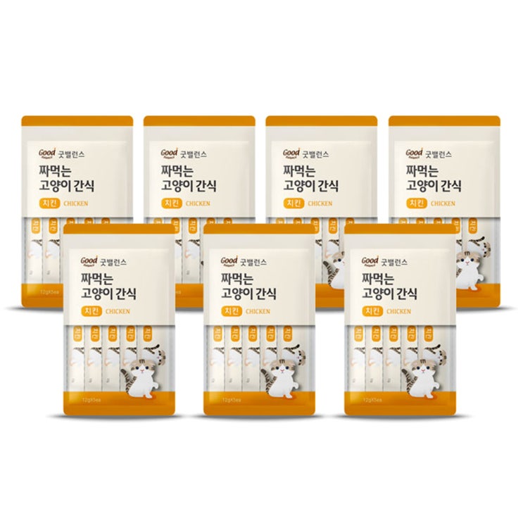 가성비 좋은 굿밸런스 짜먹는 고양이 간식 12g x 5p, 치킨, 7개입(로켓배송) ··· 가성비 좋은 굿밸런스 짜먹는 고양이 간식 12g x 5p, 치킨, 7개입(로켓배송) ···