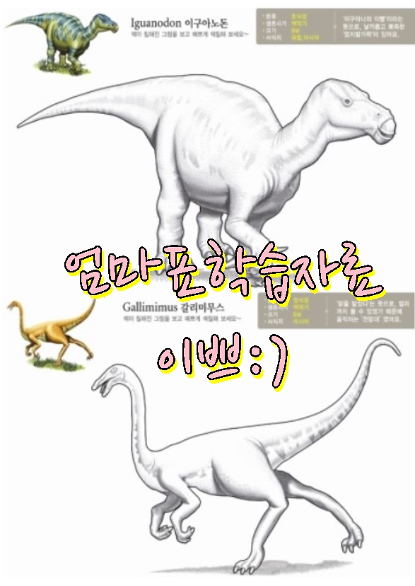 유아 공룡색칠공부 모음 무료자료 3