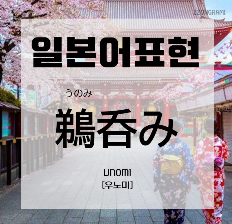  [일본어 공부] 일본어 표현 :  「鵜呑み」 는 무엇일까?