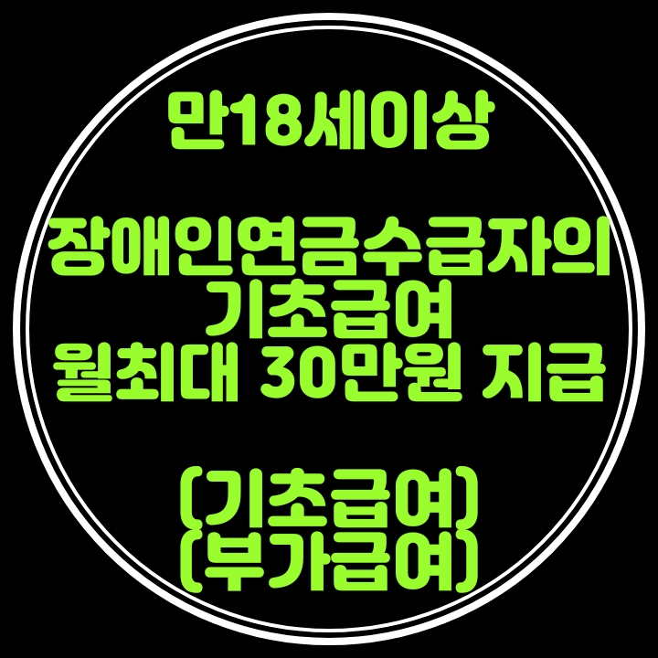  장애인연금 수급자의 기초급여액 월최대30만원 1월부터 지급