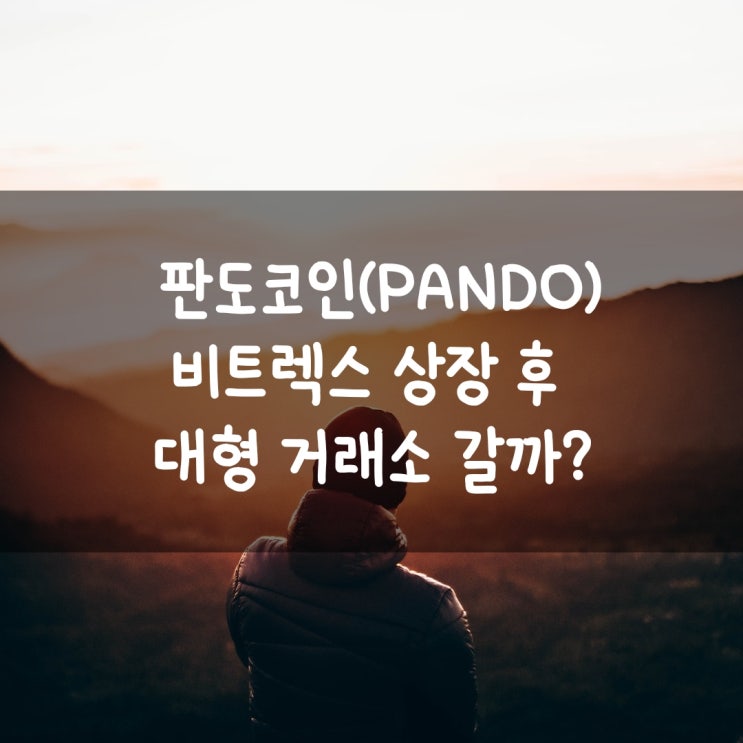  판도코인(PANDO) 비트렉스 상장 후 대형 거래소 갈까?
