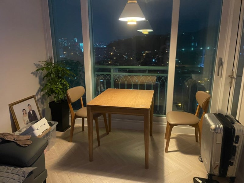 한샘X씨엘로 헴스 W 2인(2인-4인) 확장형 식탁 세트 (내돈내산)