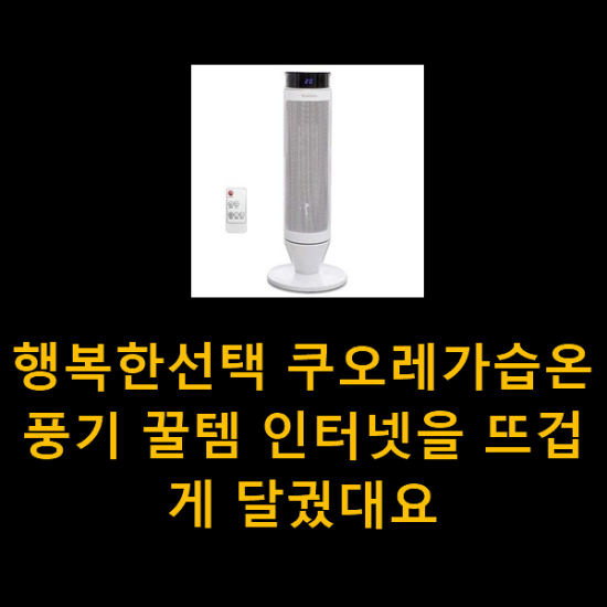 행복한선택 쿠오레가습온풍기 꿀템 인터넷을 뜨겁게 달궜대요