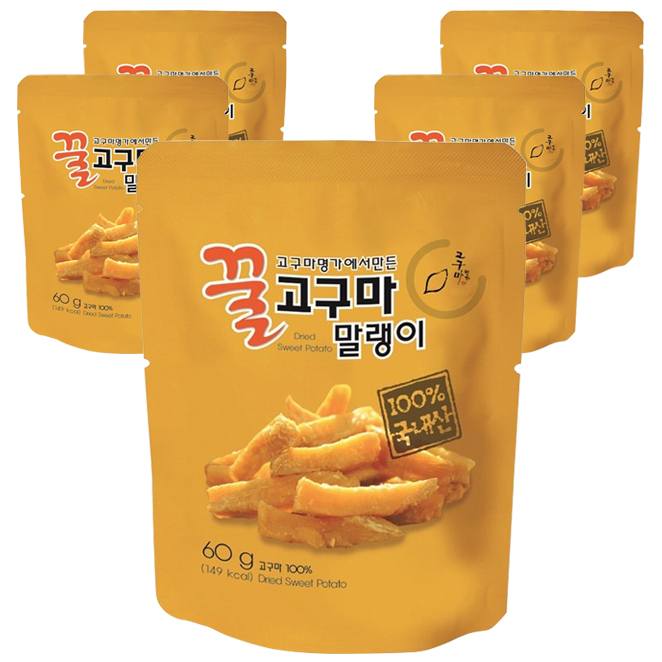 의외로 인기있는 고구마명가 고구마 말랭이, 60g, 5개입(로켓배송) 추천합니다