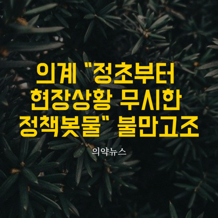  의계 "정초부터 현장상황 무시한 정책봇물" 불만고조