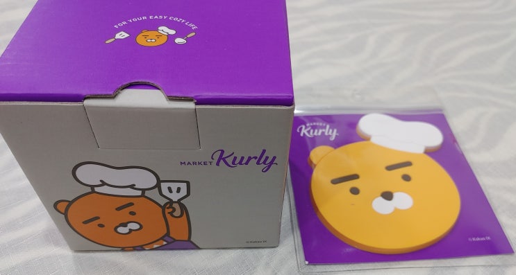  카카오뱅크 X마켓컬리 이벤트 머그컵 코스터 도착 후기