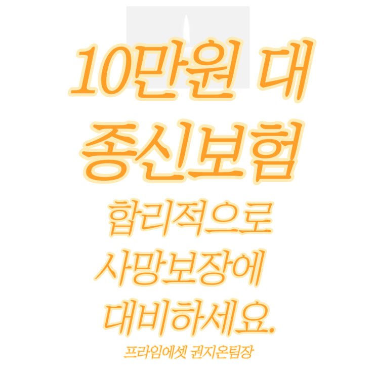  무해지환급형 10만원 대 종신보험 효율적으로 사망보장에 대비하세요!