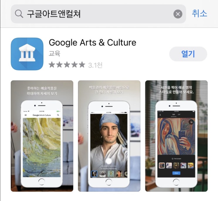 어플 하나로 세계의 예술작품을 둘러보는 "구글 아트 앤 컬처"(Google Art & Culture)