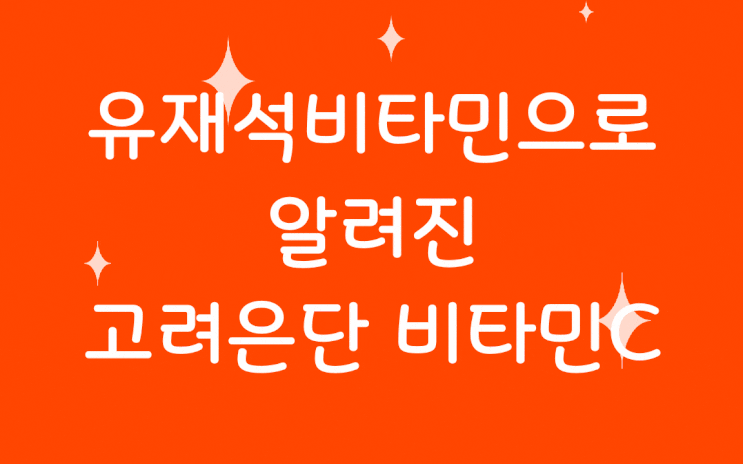 고려은단 비타민C 유재석비타민으로 알려진!