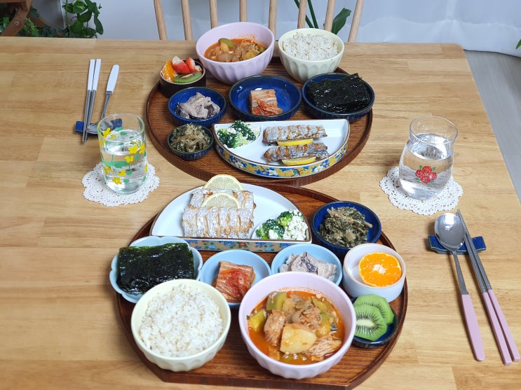  시래기 들깨 나물무침으로 풍성하게 차린 저녁밥상