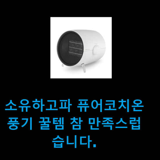 소유하고파 퓨어코치온풍기 꿀템 참 만족스럽습니다.