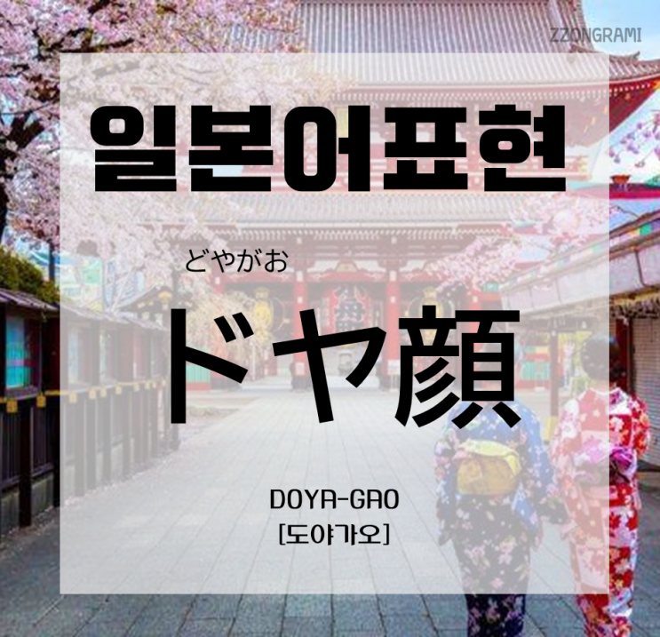  [일본어 공부] 일본어 표현 : 얼굴(顔)이 들어간 표현 ① 「ドヤ顔」