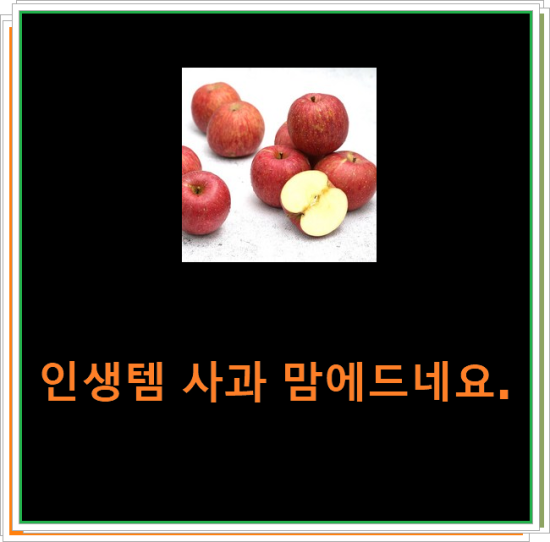 인생템 사과 맘에드네요.