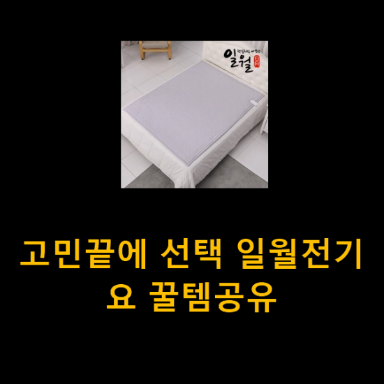 고민끝에 선택 일월전기요 꿀템공유 고민끝에 선택 일월전기요 꿀템공유