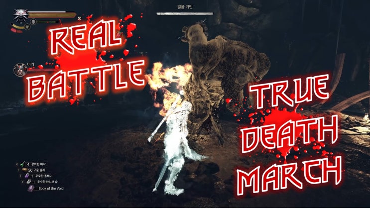 위쳐3 와일드헌트 죽음의 행군 실제 전투 15( Witcher3 Real Battle during the game play in Death March 15) / MUBUNAM TV