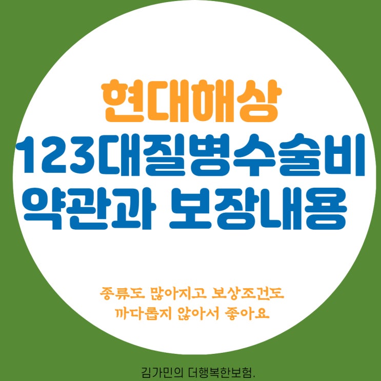  [보험약관]현대해상123대질병수술비 약관을 통해 보장하는 질병에 대해서 알아보아요