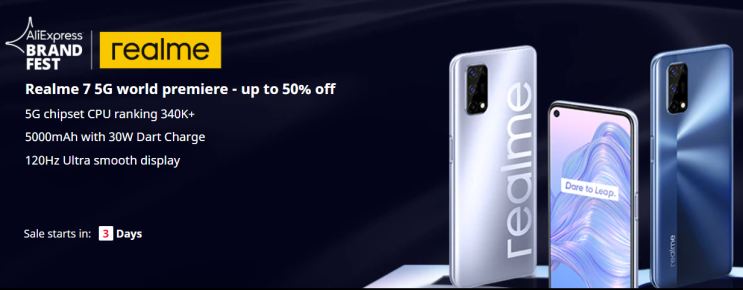  알리익스프레스 1월 프로모션코드: $20 Realme