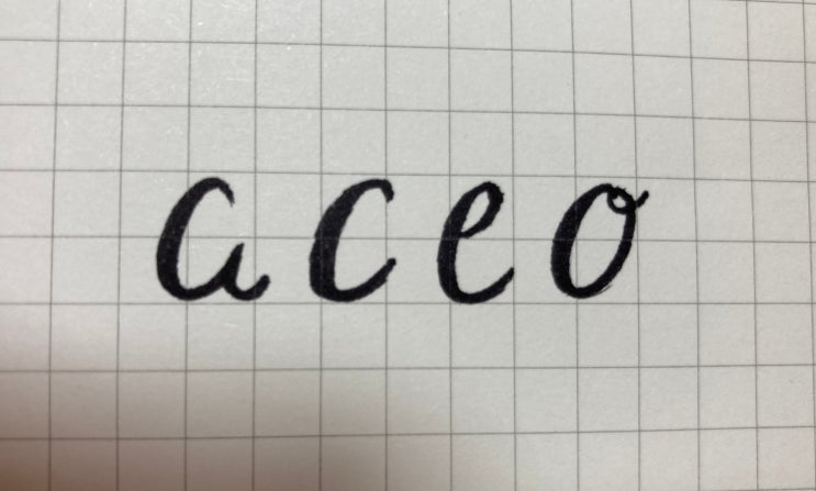  영어 필기체(a, c, e, o) 배우기